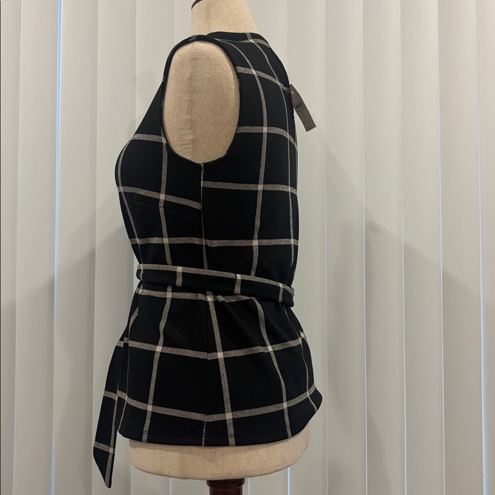 Ann Taylor factory black and white tie top size small nwt - Picture 2 of 6